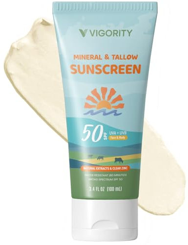 Beef Tallow Sunscreen with Zinc Oxide (100 mL, 50, Sun Protection Factor (SPF))