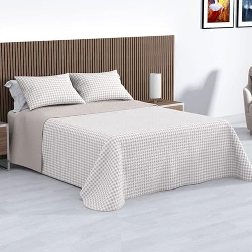 various-ColchaBouti Estampada Vichy para Verano y Premivera+ 1 Funda Cojin 50 x 70 cm,Reversible Colcha Cubrecama Ligera Fina,Entretiempo 100% Poliéster. (Cama 105-200 x 260cm)