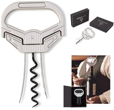 JIESIAO Ah So - Set di apribottiglie per vino con tagliacapsule, cavatappi per vini antichi, 2 denti, apribottiglie in acciaio inox, set regalo per gli amanti del vino
