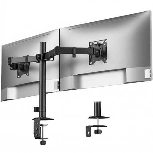monTEK Stable Dual Monitor Stand Mount for 17-32 Inch Computer Screen