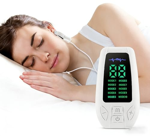 WUGEIN EMS Sleep Aid Device,Auricular Vagus Nerve Stimulator,Sleep Aid Device with 10 Modes & 30 Adjustable Gears,Stress Relief and Recover,Relaxation Device for Long-Term Wellness