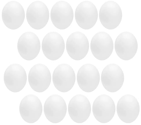 Didiseaon 24pcs White Plastic Parakeet Nesting Box Eggs with Realistic Design and Lifelike Size, Behaviour Training Props for Parrots and Aviary Breeding Supplies