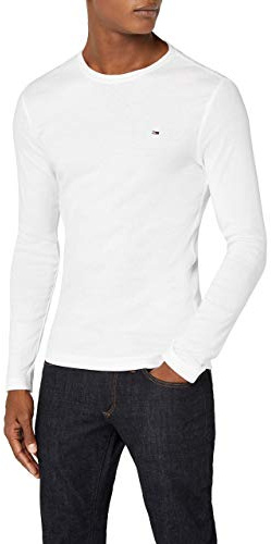 Tommy Jeans Maglietta Maniche Lunghe Uomo TJM Original Maniche Lunghe, Bianco (Classic White), M