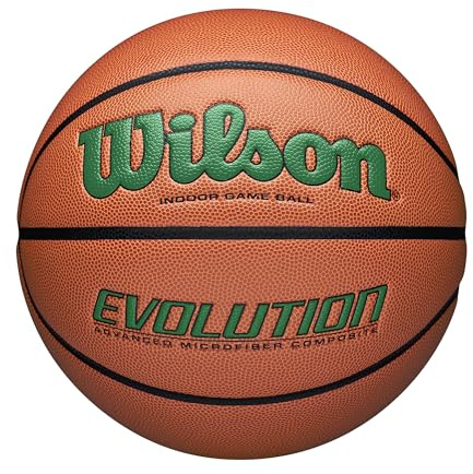 WILSON Evolution Indoor Game Basketball, Green, Size 7-29.5