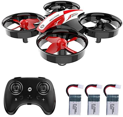 Holy Stone HS210 Kids Mini Drone for Beginners Adults, Indoor Outdoor RC Toy Quadcopter Plane for Boys Girls with Auto Hover, 3D Flip, 3 Batteries & Headless Mode, Great Toddler Gift, Red