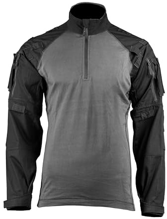 Mil-Tec Feldhemd Tactical 2.0 für Herren • Slim Fit Einsatzhemd mit Reißverschlusstaschen & Klettflächen • Langarm Combat Shirt