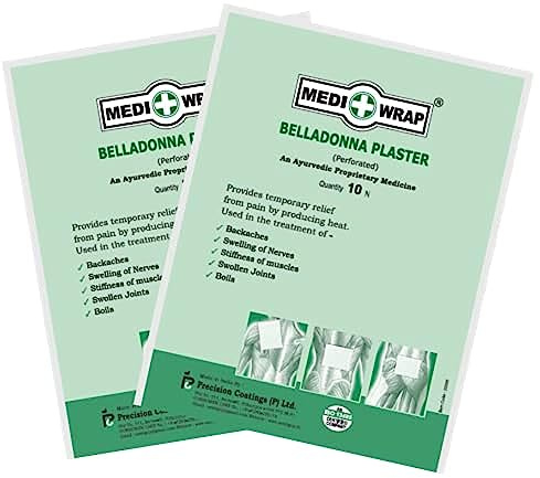 Mediwrap Ayurvedic Belladonna plaster - 20 Patches - Natural Vegetable - Instant Relief from Joint and Muscle Pain | No Side Effects