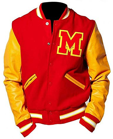 Veste Michael Jackson MJ Rouge Jaune Thriller pour Hommes de Aksah Fashion Baseball Veste Varsity, Rouge, L