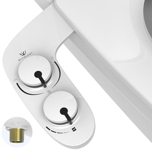 toilette japonaise,Bidet toilette WC Bidet Pulvérisateur Bidet WC alle De Bain avec double buses rétractables autonettoyantes - Nettoyage avant et arrière Entrée d'eau en laiton durable (Blanc)