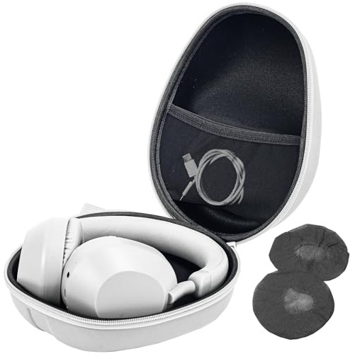ProCase Hörlursfodral för Sony Beats Philips Bose JBL Maxell – grå | för Panasonic Audio Technica med mera, resebärväska med 2 öronskydd för hörlurar över örat