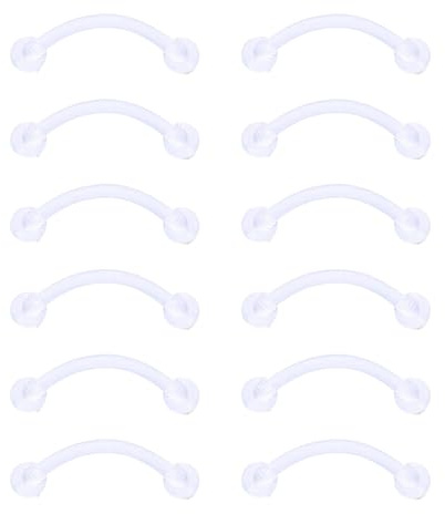 Besyvvin 16G 10mm Chiaro Curvo Barbell Sopracciglio Piercing Retainers Labbra Rook Orecchino Daith Helix Cartilagine Tragus Piercing Scrilico Fleixble Plastica Piercing Banana