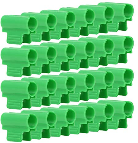 24 Stück Einzelkopf-Gewächshausklammern, Tunnelreifenklammern, Reihenabdeckungsnetzklammern, Insektensichere Schuppenfolien-Schattennetzstangenklammern für den Garten (19mm)