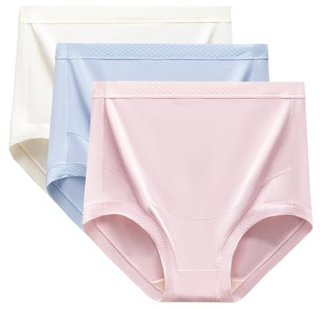 AOOPOO Lot de 3 sous-vêtements de Maternité Taille Haute Soutien Ventre Culotte de Grossesse sans Couture Culotte Hipster Souple Slip pour Femmes Enceintes, Tailles S à L