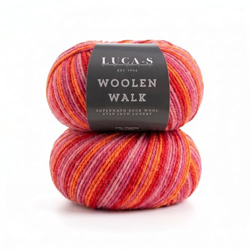 Superwash - Ovillo de lana para tejer calcetines (4 hilos, 75% lana pura y 25% poliamida, 50 g, 2 unidades)