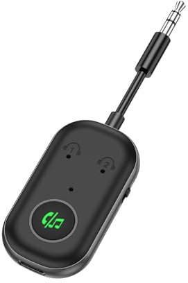 ORIA Bluetooth Airplane Adapter, Bluetooth 5.3 Transmitter Receiver, Aux Wireless Audio Adapter with Dual Pairing, CVC Noise Cancellation for Plane/TV/Stereo/Headphones/Speakers