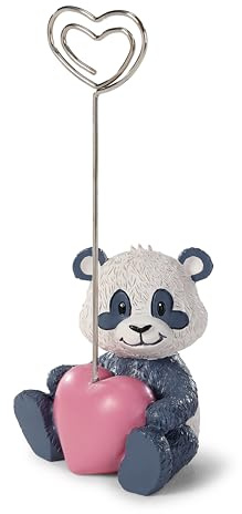 NICI Fotohalter Love Panda 11cm Polyresin - schwarz - Memo Clip, Kartenhalter Herzförmig, Tischdeko Clip, für Party Geburtstag Hochzeit | 62630