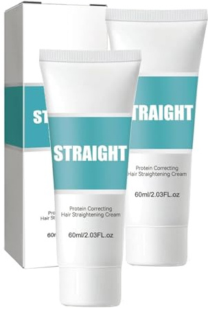 Crema Alisadora Para El Cabello Wadexr, Crema Alisadora Con Seda Y Queratina, 2 En 1 Suavizante Y Moldeadora, Proteína De Seda Brillante, Poder Natural Corrector (2pcs)