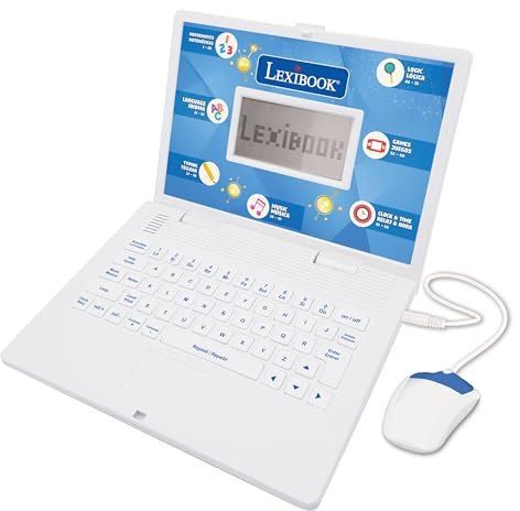 Lexibook, Educational Laptop for kids, JC598i2LXB | Spanish/English, 124 activities, Maths, Logic, Clock reading, Music