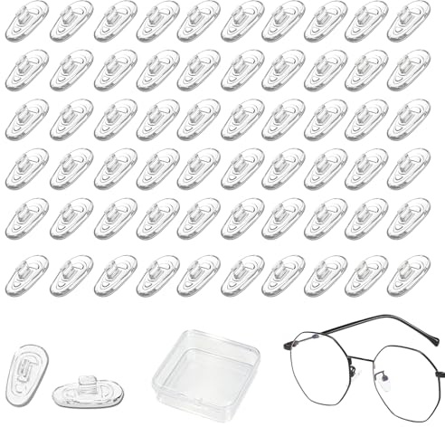 TLDBATICE 30 Paires Plaquettes lunettes en silicone transparentes, Anti Glisse Lunettes Patins et coussinets nez, Protection nez Lunettes souple léger, accessoires pour lunettes et lunettes de soleil