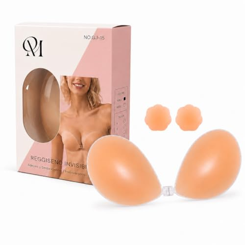 QM Reggiseno Adesivo Push Up in Silicone Invisibile e Riutilizzabile