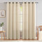 CKNY Gardine Sheer Vorhang Ösenschal Einfarbig Gardinen Vorhänge aus Voile Mit Ösen Balkon Schlafzimmer 2 Stücke 245 cm x 140 cm (H x B) Beige