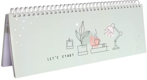 Odernichtoderdoch Tischkalender “Let´s start | Undatierter Tischkalender quer für 52 Wochen | Wochenplaner Montag - Sonntag | Aufstellbar | Mint