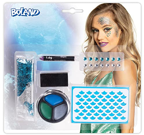 Boland 45067 - Schminkset Meerjungfrau, mehrteiliges Make-Up Set für Karneval oder Halloween, Schminke für Faschingskostüme