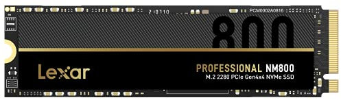 Lexar Professional 1TB NM800 M.2 2280 PCIe Gen4x4 NVMe Interne SSD, Bis Zu 7400MB/s Lesen, für Gamer und Kreativprofis (LNM800X001T-RNNNG)
