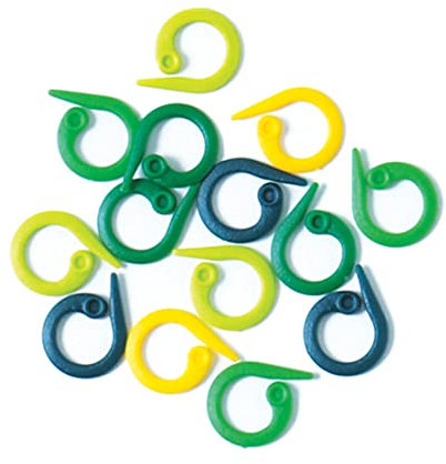 KnitPro K10898 Geteilte Ringmarkierungen, Gemischt, Grün, Blau, Gelb, 30 Stück