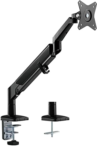 Ergo Office ER-405B Monitorhalterung mit Gasfeder Tischhalterung Monitorarm Höhenverstellbar Schwenkbar Neigbar Drehbar 13-32 bis 9kg VESA 75x75 100x100 (Schwarz)