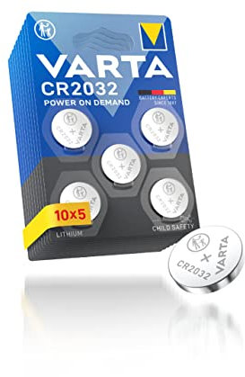 VARTA Batterien Knopfzellen CR2032, 50 Stück, Power on Demand, Lithium, 3V, kindersichere Verpackung, für Smart Home Geräte, Autoschlüssel und weitere Anwendungen [Exklusiv bei Amazon]
