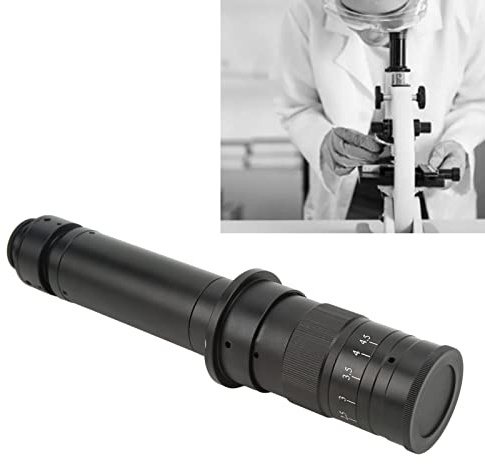 DAUERHAFT Monocular 300X Zoom C Mount Lens Microscope Lens Adapter 1X Eyepiece Lens Adjustable Magnification 0 7X to 4 5X Aluminum Alloy for Industry Microscope Camera