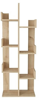 Decorotika Luisa 137 cm Tall Modern Accent Ladder Style Bookcase Bookshelf (Oak Pattern)