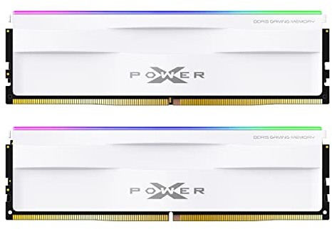 Silicon Power DDR5 32GB (2x16GB) RGB 6000MT/s (PC5-48000) 288-pin CL30 1.35V UDIMM Desktop Memory Module RAM SP032GXLWU60AFDH White RGB