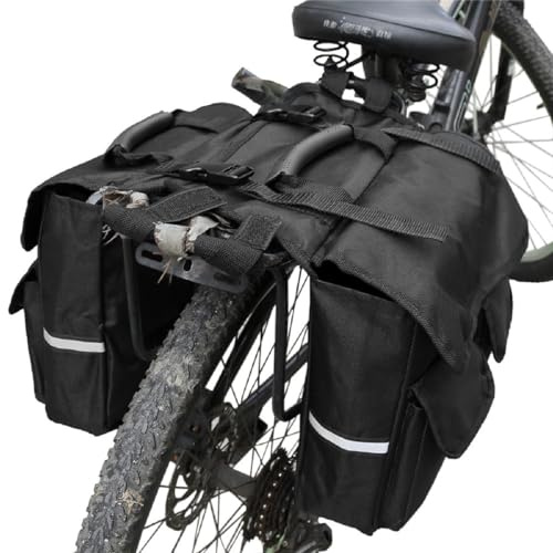 GlneYos Rear Bike Rack Bag Bicycle Ebike Saddle Bag Cycling Pannier Trunk Waterproof Bicycle Rear Seat Bag with Reflector & Adjustable Cord for Commuter Travel Outdoor, Gl-bikebag02