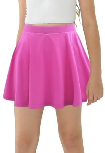 SEAUR Gonna da bambina con pantaloni, per lo sport, a pieghe, per bambini, da tennis, da golf, da 110 a 160 cm, A-rosa., 130-140