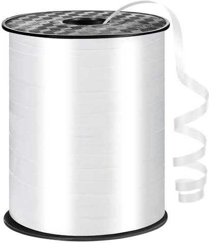 woric 600 Yards White Curling Ribbon, 1/5in Balloon String
