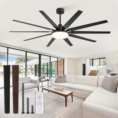 Fanbulous 72 inch Large Ceiling Fans with Lights and Remote, 32W LED light