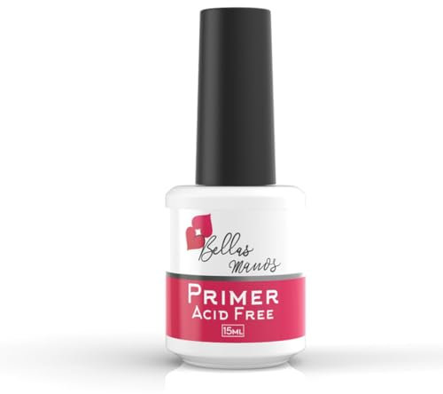 Bellas Manos Acid-Free Nail Primer, 15ml, Professional Adhesive Base Coat