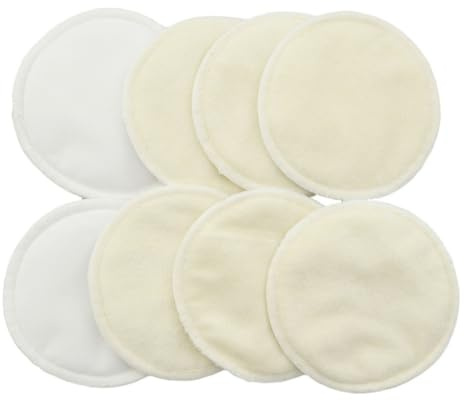 Vaguelly 8pcs Bamboo Nursing Pads Reusable Washable Breast Pads with Maximum Absorbency and Waterproof TPU Material for Nursing Mothers