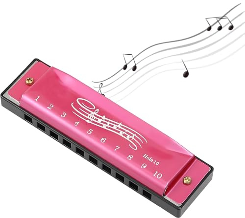 Pink Harmonica Kids Harmonica Kids Harmonicas Key of C 10 Hole 20 Tone Diatonic C HarmonicA C Mouth Organ Mouth Harp for Beginner Students Kids Gift