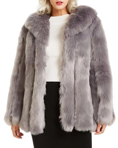 Parka en fausse fourrure duveteuse pour femme, manteau d'hiver épais et