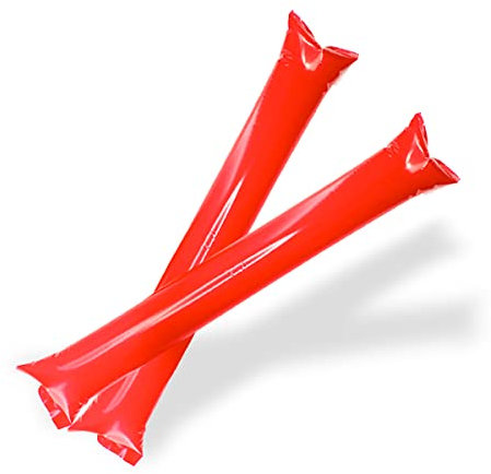 FUN FAN LINE - 10er Pack Wiederverwendbare Aufblasbare Bam Bam Sticks | Laute Klatschstäbefür Partys Fußball und Events | Sport und Feierzubehör