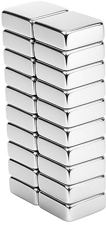 Yizhet 20 Pezzi Magneti al Neodimio Extra Forti 10x10x4 mm Potente Magnete Rettangolare Adesivi per Lavagna Magnetica Armadio da Cucina