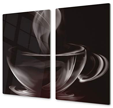 Kitchen Board & Induction Cooktop Cover – Glass Pastry Board; Measures: Single: 23,62” x 20,47”; Double: 2X 11,81” x 20,47”; D05 Coffee Series: Coffee 6
