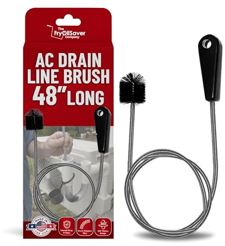48 Flexible Tube Brush – Long Pipe Snake for Sink - AC Condensate Line Cleaning - Flexible Pipe Cleaner Brush for Hair, Food & Clog Removal - Cleaner Tool – B313C by FryOilSaver Co.