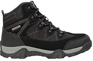 Mountain Warehouse Trail Kids Waterproof Boots - Synthetic Mesh Upper Girls & Boys Shoes, EVA Footbed, High Traction - Best for Spring Summer, Hiking & Outdoors Black Junior Shoe Size 3