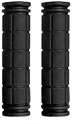 Non-Slip Rubber Bicycle Handle Grip - Foldable Bike Hand Grip for Scooter, Cruiser, Urban, MTB, BMX, Tricycle, Wheelchair (Black)