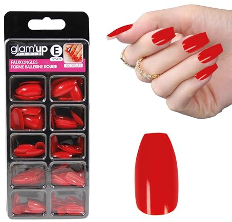 Glam'Up Paris - Faux Ongles Ballerine Rouge N°178-100 pcs