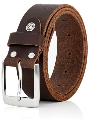 LINDENMANN Gürtel Herren Vollledergürtel aus Büffelleder 40 mm breit Jeans-Gürtel XL braun, Farbe/Color:braun, Size US/EU:Bundweite 85 cm Gesamtlänge 100 cm W 33.5 M